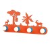 Παιδική επιτοίχια πορτοκαλί απλίκα τετράφωτη ζούγκλα Aca  | ZN170114WO